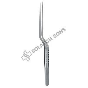 Dissecting Micro Forcep, Bayonet-Shaped, STR, 0,9 mm, 22 cm - 8 3/4", MG