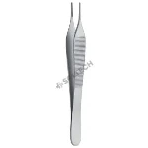 Adson Delicate Dissecting Forceps, DeBakey Serrated Tip (STR), 1.5 mm, 12.5 cm / 15 cm