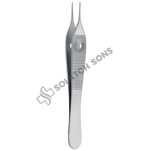 Adson Delicate Tissue Forcep – STR / Cross Serr, 0.8 mm & 1.2 mm, 12 cm (4 3/4")