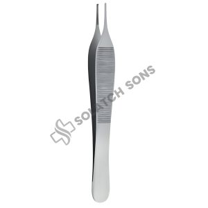 Adson Delicate Tissue Forcep – Cross Serr, 1.5 mm, 12 cm (4 3/4")