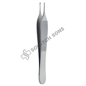 Micro Adson Delicate Tissue Forcep – STR, 1 mm, 12–15 cm (4 3/4" – 6"), Optional TC