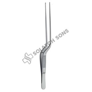 Gerald Delicate Tissue Forcep – Bayonet-Shaped, STR, 1.5 mm, 19 cm (7 1/2"), 1:2
