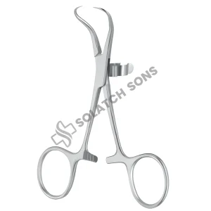Towel Forceps with Clip for Tubing or Cable — Surgical Clamp (11–13 cm / 4¼"–5")