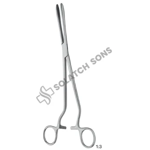 Cheron Cotton Swab Forceps, Curved (CVD) – 25 cm / 10" Surgical Instrument