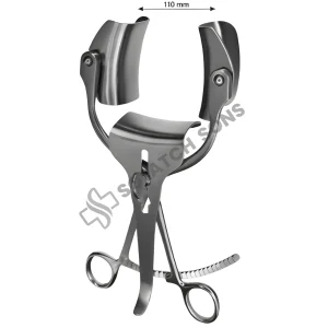 Collin Abdominal Retractor 110 mm Spread Surgical Retractor 38 x 80 mm / 48 x 56 mm Stainless Steel Instrument