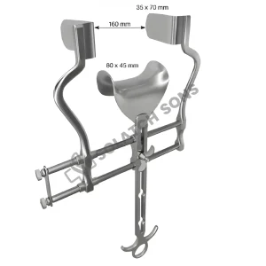 Balfour Abdominal Retractor 160 mm Self-Retaining Surgical Retractor 35 x 70 mm & 80 x 45 mm Stainless Steel