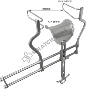 Balfour Abdominal Retractor 250 mm Self-Retaining Surgical Retractor – 35 x 100 mm & 70 x 85 mm Blades