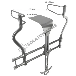 Balfour Abdominal Retractor 200 mm Self-Retaining Surgical Retractor – 100 x 35 mm & 100 x 60 mm Blades