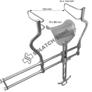 Balfour Abdominal Retractor 250 mm Self-Retaining Surgical Retractor – 35 x 100 mm & 70 x 85 mm Blades