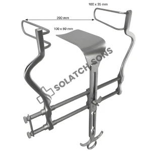 Balfour Abdominal Retractor 200 mm Self-Retaining Surgical Retractor – 100 x 35 mm & 100 x 60 mm Blades